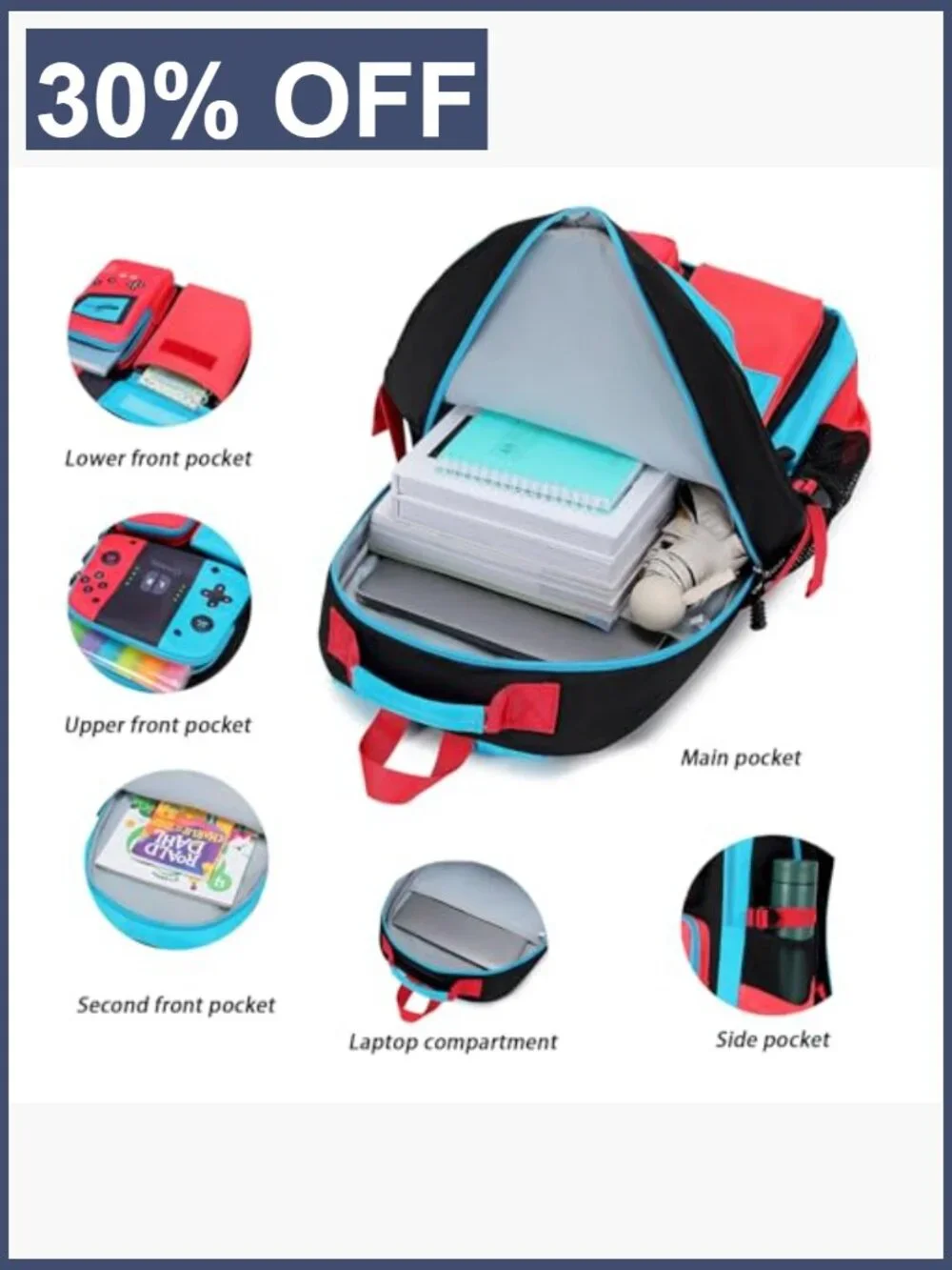 Kids' Backpack Large Capacity School Bag Glow in the Dark Teen Bookbag